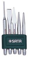 Фото 09161 Комплекты ударного инструмента SATA  (зубила бородки кернер) 5 предметов 09161 Sata