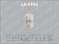 Фильтр топливныйCitroen Berlingo 1.1-1.8 96>,C2,C3 1.1-1.6 02>,C4 1.4-2.0 04>,C5 1.8-3.0 01>,Saxo 1. LF1701 Lynx