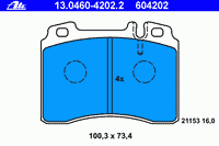 Комплект тормозных колодок, дисковый тормоз 13.0460-4202.2 Ate