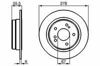 Диск тормозной задний для Mercedes Benz CL203 CLC 2008-2011 0 986 478 325 Bosch