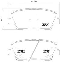 Колодки тормозные задние дисковые к-кт для Hyundai Genesis (BH) 2008-2014 2552001 Textar
