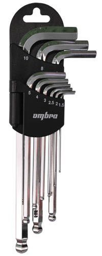 Набор шестигранных ключей с шаром H1,5-H10 мм (9 шт) Ombra OMT9S omt9s OMBRA