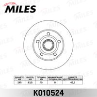 Тормозной диск задний AUDI A4 95-01 [244,8мм] K010524 Miles