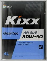 Трансмиссионное масло полусинтетическое Kixx Geartec GL-5 80W-90 /4л мет. L298344TE1 Kixx