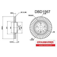 диск тормозной dbd1567 Dynamatrix-Korea