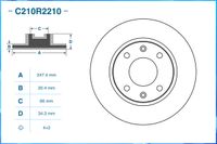 Тормозной диск передний C210R2210 Cworks