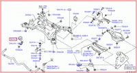 Втулка (сайлентблок) заднего стабилизатора для Infiniti Q60 (CV36) 2013-2016 54613-1BF7A Nissan