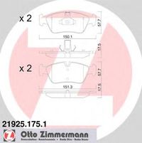 Комплект тормозных колодок 21925.175.1 Zimmermann