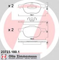 Комплект тормозных колодок, дисковый тормоз 23723.180.1 Zimmermann