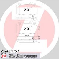 Комплект тормозных колодок, дисковый тормоз 23745.175.1 Zimmermann