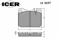 Комплект тормозных колодок, дисковый тормоз 180197 Icer